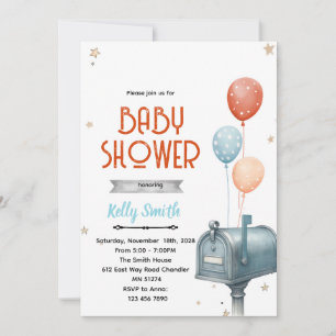 Einladung zur Babyparty für Briefjungen