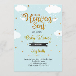 Einladung zur Babyparty für einen vom Himmel gesan