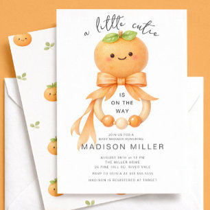Einladung zur Babyparty für Kleine Süße Orange