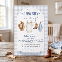 Einladung zur Babyparty für kleinen Cowboy | Westl