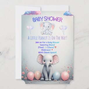Einladung zur Babyparty für kleines Elefantenbaby