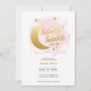 Einladung zur Babyparty für kleines Mädchen mit ro