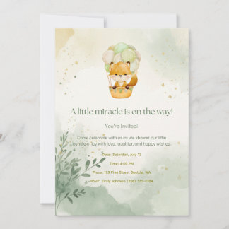 Einladung zur Babyparty für Little Fox