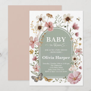 Einladung zur Babyparty für Mädchen 'Baby in Bloom