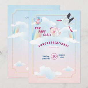 Einladung zur Babyparty für Mädchen mit einem lust