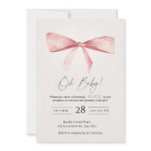 Einladung zur Babyparty für Mädchen mit rosa Schle