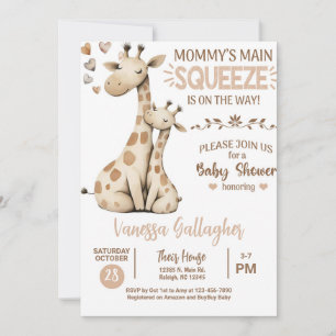Einladung zur Babyparty für Mutter und Baby-Giraff