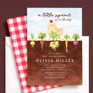 Einladung zur Babyparty 'Kleiner Spross Garten'