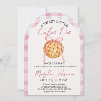 Einladung zur Babyparty Little Cutie Pie Rosa