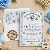 Einladung zur Babyparty - Luftballons platzen lass