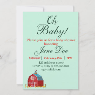 Einladung zur Babyparty mit Bauernhoftieren