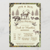Einladung zur Babyparty mit Hirschjagd