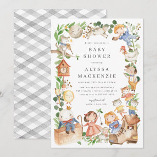 Einladung zur Babyparty mit Kinderreimen