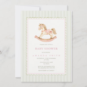 Einladung zur Babyparty mit rosa Salbei Schaukelpf