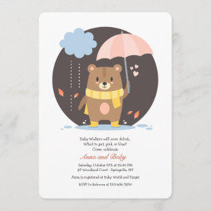 Einladung zur Babyparty mit Teddybär