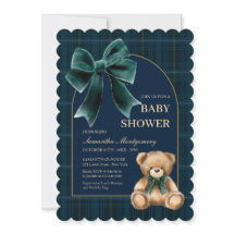 Einladung zur Babyparty mit vornehm gestreiftem Te
