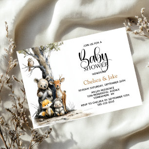 Einladung zur Babyparty mit Waldtieren