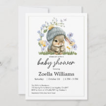 Einladung zur Babyparty Süßes kleines Kaninchen