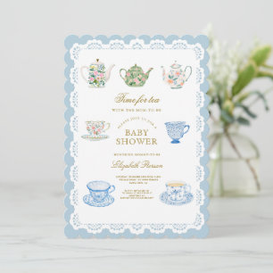Einladung zur Babyparty "Zeit für Tee"