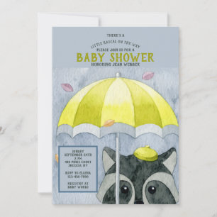 Einladung zur Babyparty zum Thema Herbst-Waschbär