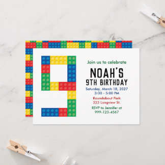 Einladung zur Bausteinparty für die 9. Party