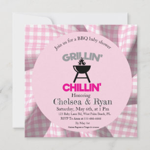 Einladung zur BBQ-Baby-Party • Gingham Baby-Q