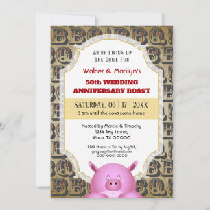 Einladung zur BBQ-Hochzeit-Jubiläums-Schweinebrate