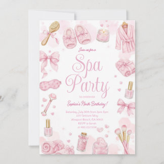 Einladung zur Beauty Spa Day Pink Party