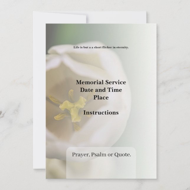 Einladung zur Beerdigung (Vorderseite)