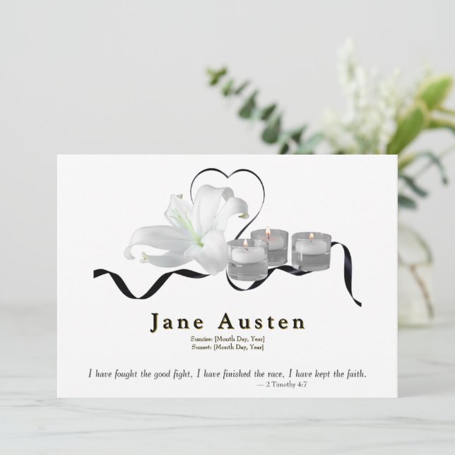 Einladung zur Beerdigung - redlich (Stehend Vorderseite)