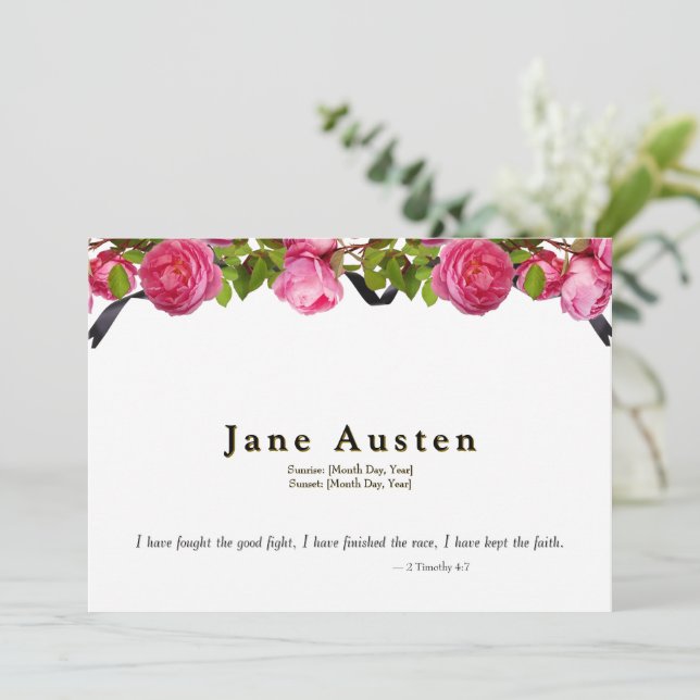 Einladung zur Beerdigung - redlich (Stehend Vorderseite)