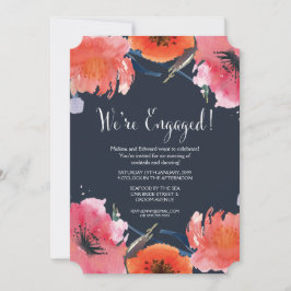 Einladung zur Begegnung von Navy-Aquarellblumen