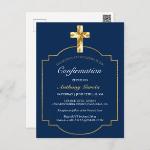 Einladung zur Bestätigung der Gold Cross-Bestätigu Postkarte
