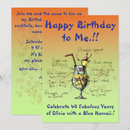 Einladung zur Birthday Party in Blue Hawaii
