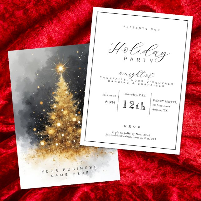 Einladung zur Black and Gold Business-Feier (Holiday Party Invite)