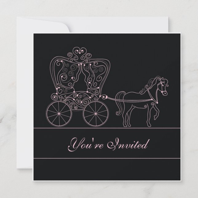 Einladung zur Black Carriage Wedding 5x5 (Vorderseite)