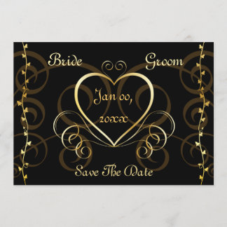 Einladung zur Black & Gold Hochzeit