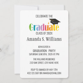 Einladung zur Black Grad Cap Graduation Party