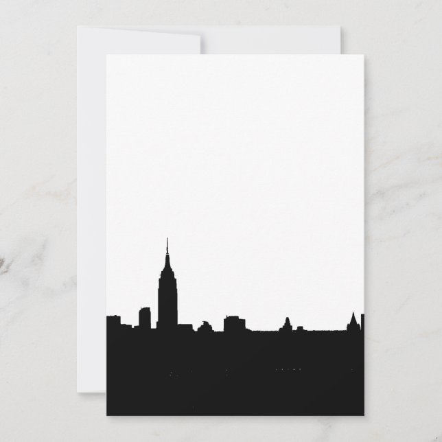 Einladung zur Black & White New York Silhouette (Vorderseite)