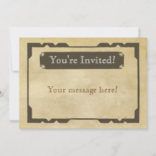 Einladung zur Blank Antique Theme Party
