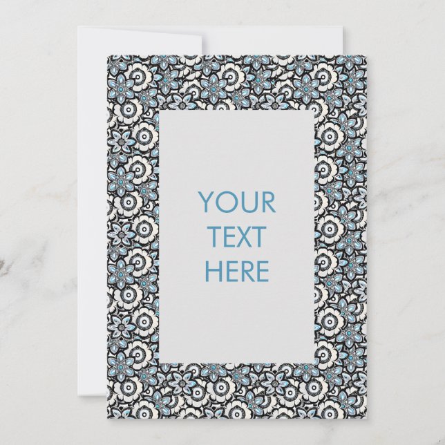 Einladung zur Blankenkarte "Floral Boho Muster" (Vorderseite)