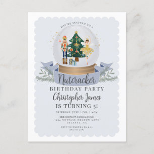 Einladung zur Blaue Weihnachten Nussknacker Geburt Postkarte
