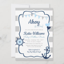 Einladung zur Blauen Babydusche des Anchors
