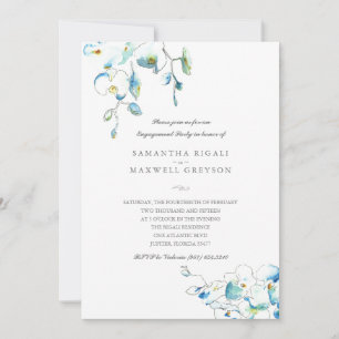 Einladung zur Blauer Wasserfarben-Engagement-Party