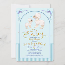 Einladung zur Blue Boy Sheep and Lamb Baby Dusche