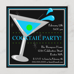 Einladung zur Blue Martini Cocktailparty