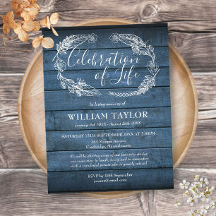 Einladung zur Blue Wood Feier des Lebens