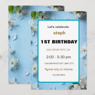Einladung zur Blume zum ersten Geburtstag