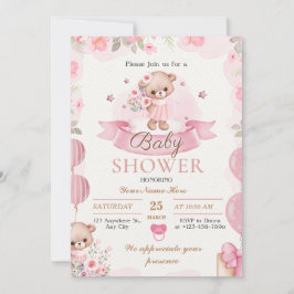 Einladung zur Blumendusche in Beige und Braun