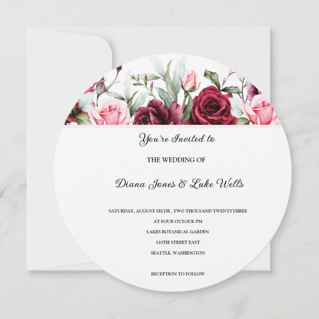 Einladung zur Blumenhochzeit (Vorderseite)